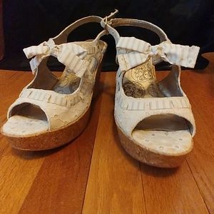 Jellyppp Platform Cork White Cream Heels